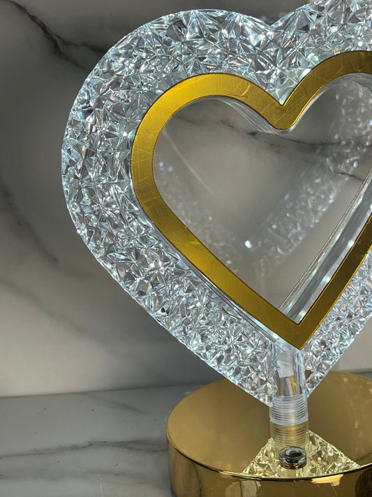 Heart-Shaped Rechargeable Touch Lamp – Elegant Home Decor