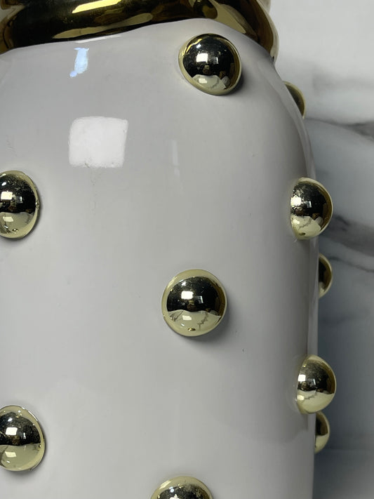 Modern Ceramic Vase with Gold Accents – Luxury Home Decor