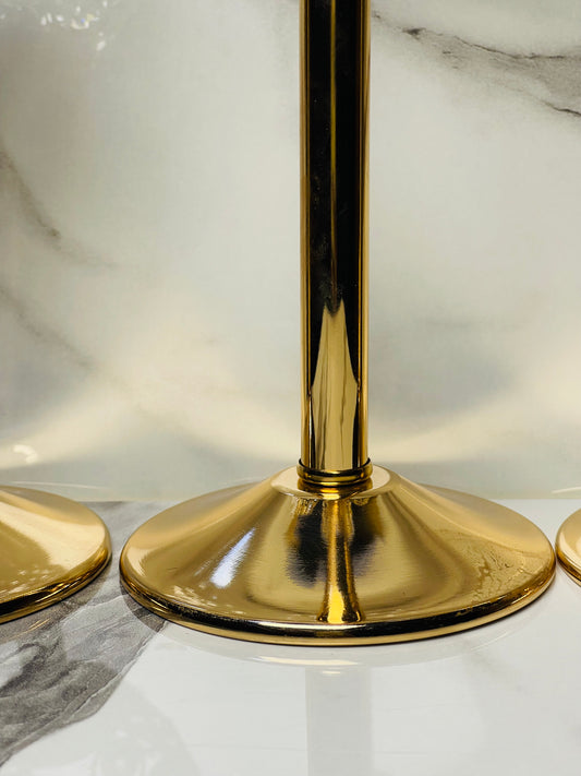 Luxury 3-Piece Crystal Candle Stand Set – Elegant Metal Design with Anti-Rust Coating