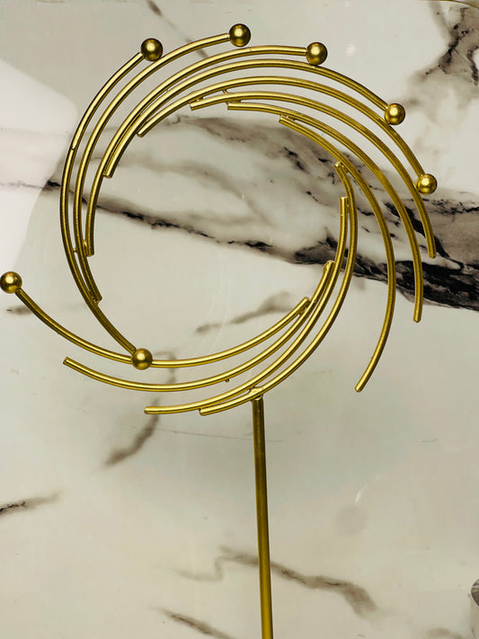 Modern Metal Art Decor with Terrazzo Base – Paperweight & Accent Piece
